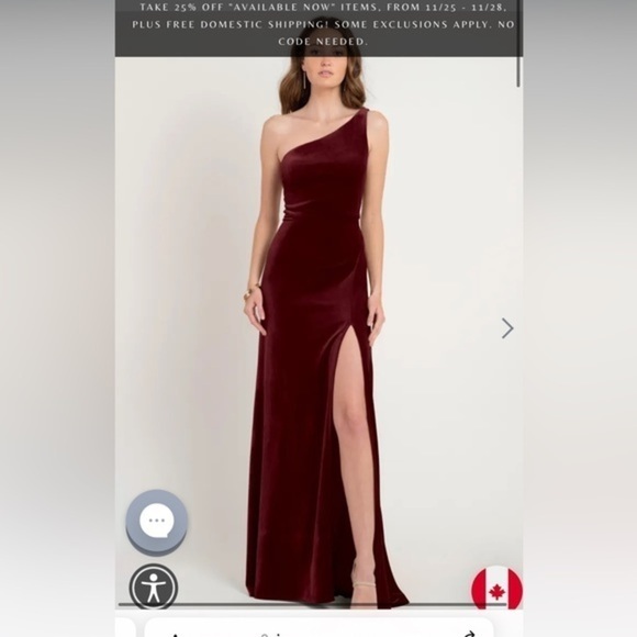 Size 26 velvet dress dark berry by Jenny Yoo - Picture 1 of 9